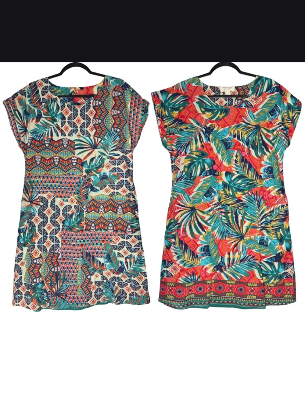 Orientique Naturally Australian Reversible Dress  Small Tropical Cotton Vacation